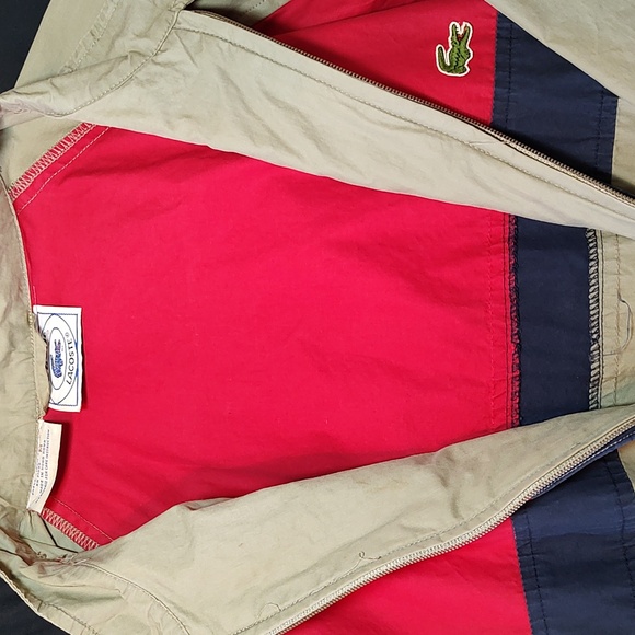 Men's Lacoste Izod Vintage VTG Retro  Jacket Zip Striped - Medium - Picture 7 of 9